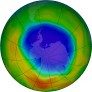 Antarctic ozone map for 2025-10-17